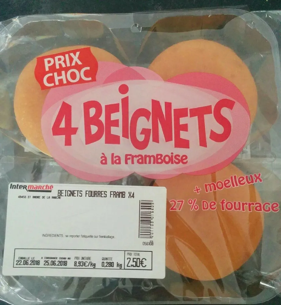 Beignets à la framboise