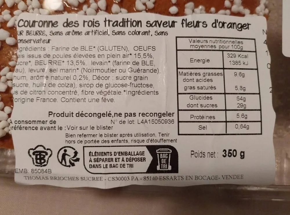 Couronne des Rois Fleur d Oranger