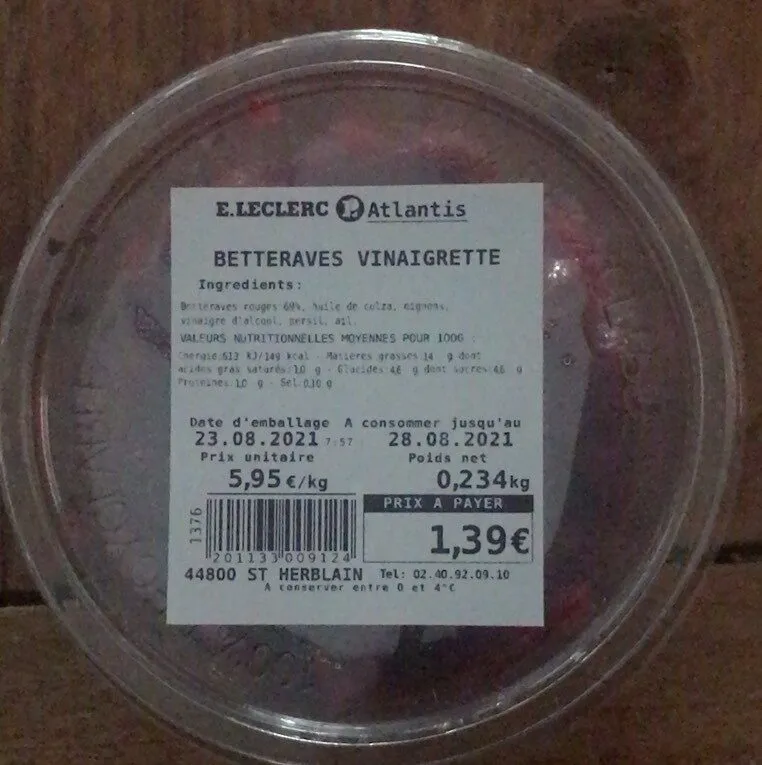 Bettraves vinaigrette
