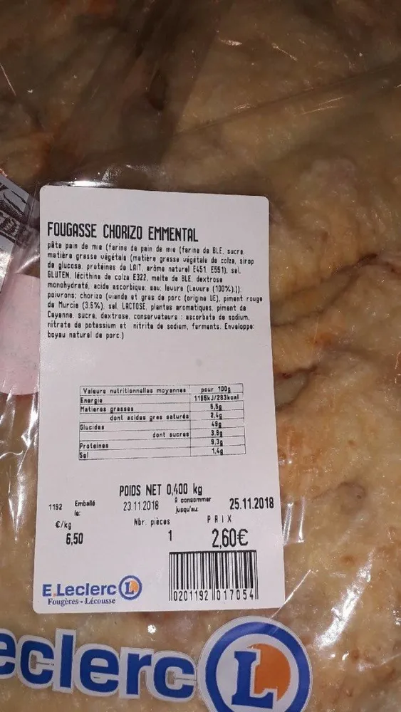 Foutaise chorizo emmental