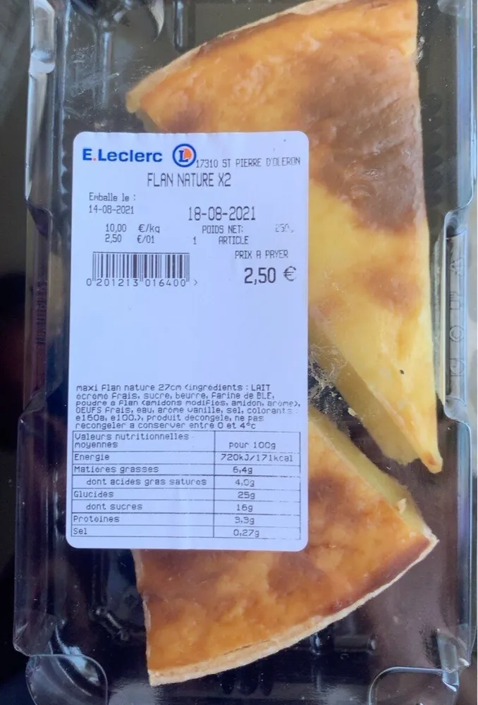 Flan nature X2
