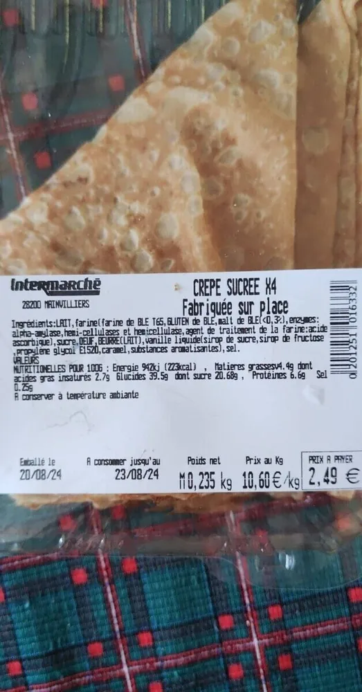 Crêpe sucrée x 4