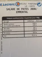 Salade de pâtes jbon/emmental