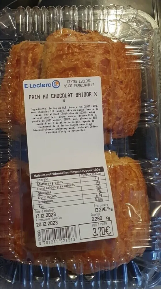 Pain au chocolat bridor ×4