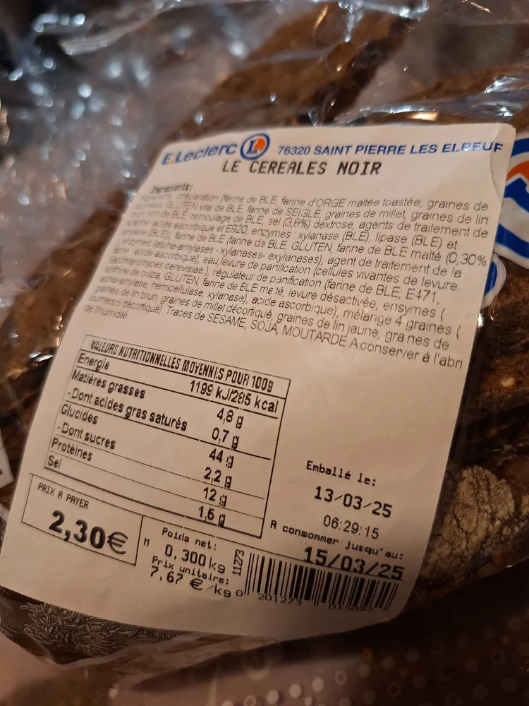 Le céréales noir