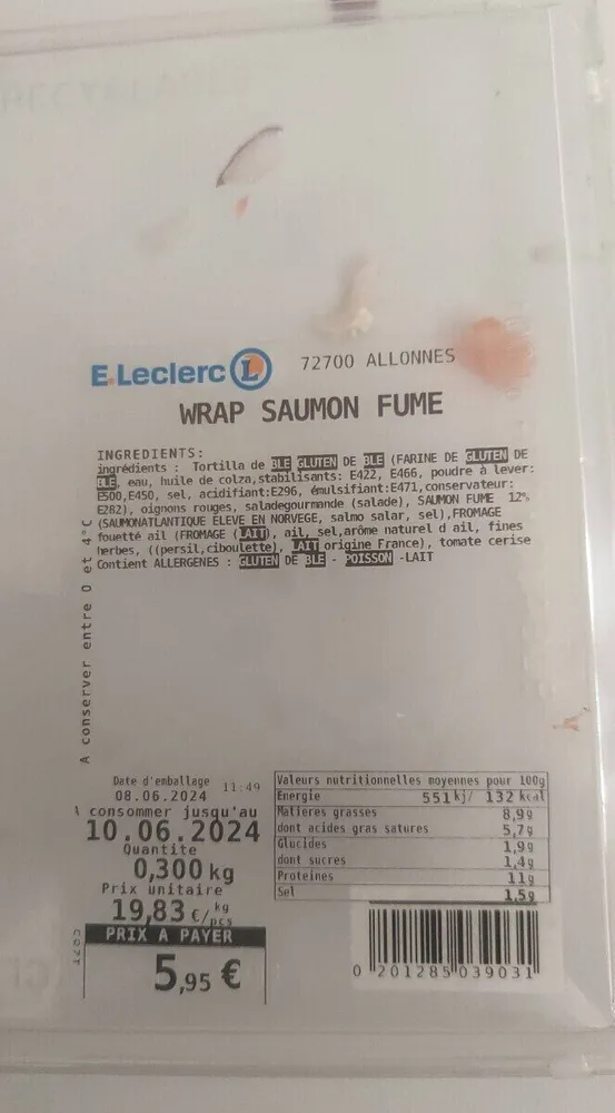 Wraps saumon