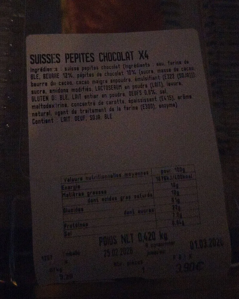 Suisses pépites chocolat
