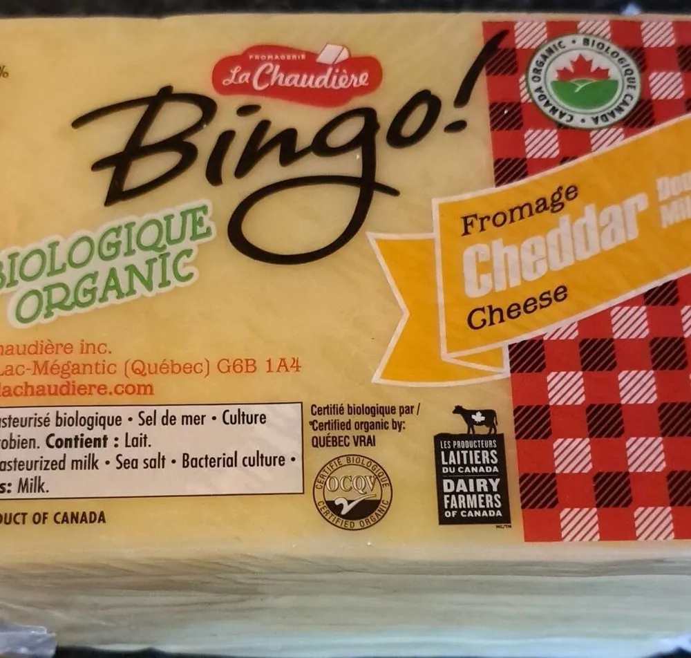 Fromage cheddar bio organique Bingo