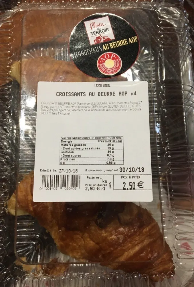 Croissants au beurre AOP X4