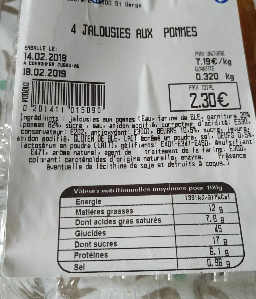Jalousies aux pommes