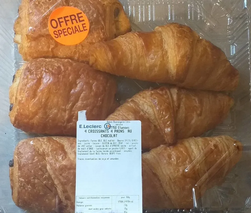 4 croissant 4 pains au chocolat