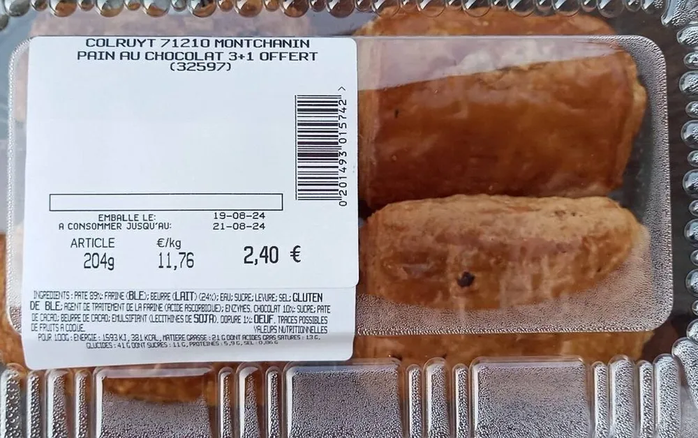 Pain chocolat 3+1 offert