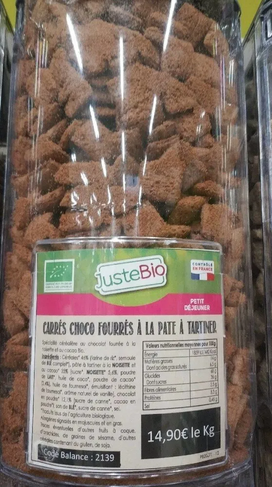 Carrés choco fourrés à la pâte à tartiner