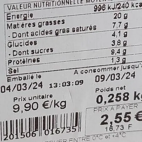 Boudin  noir pomme