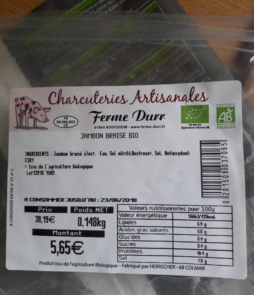Jambon braisé Bio