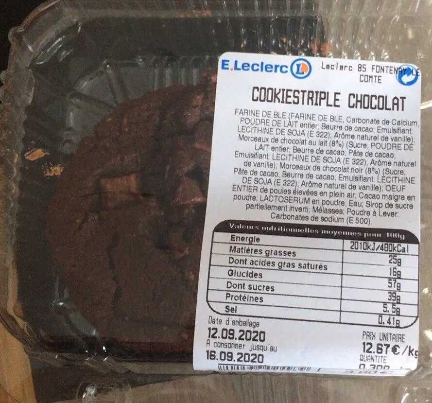 Cookiestriple chocolat