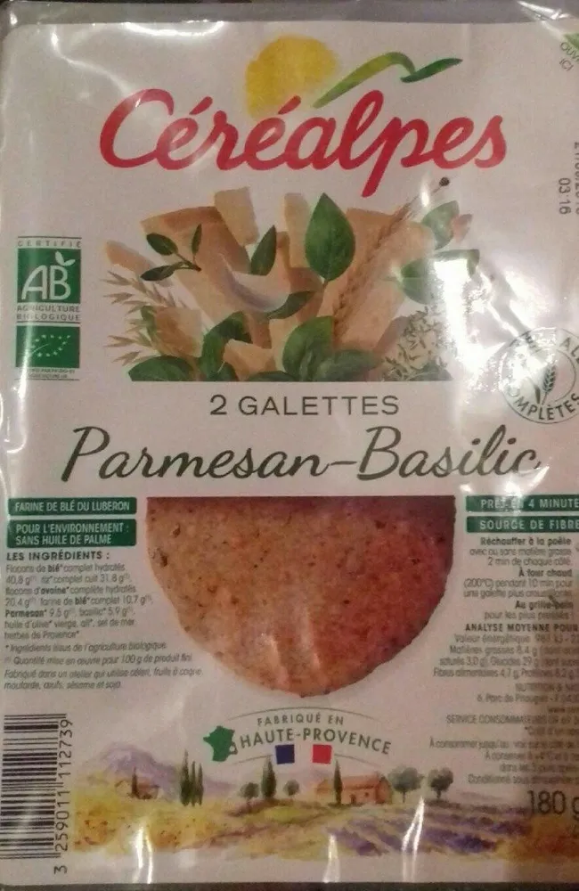2 galettes parmesan-basilic