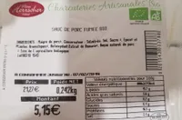 Saucisse de porc fumée bio