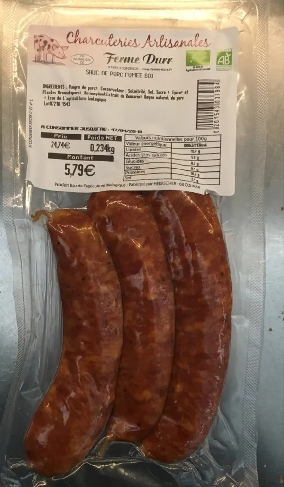Sauc de porc fumee bio