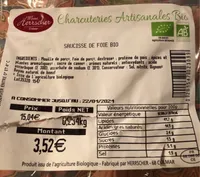 Saucisse de foie bio