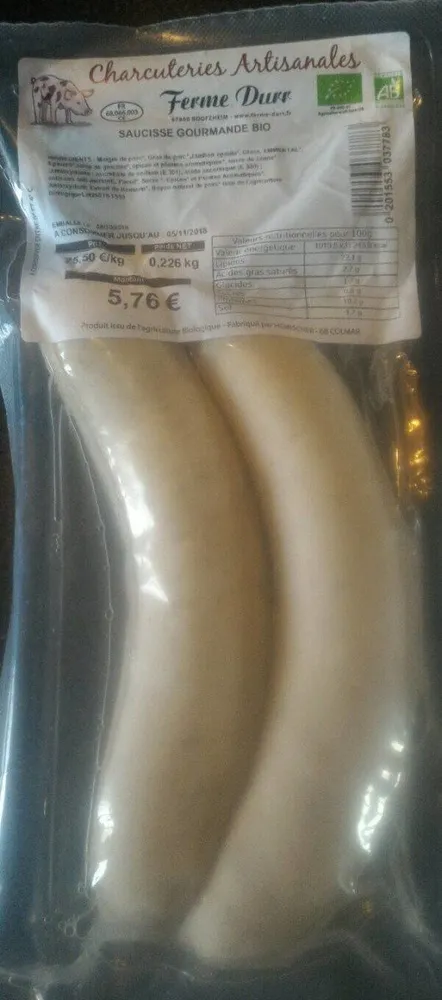 Saucisse gourmande bio