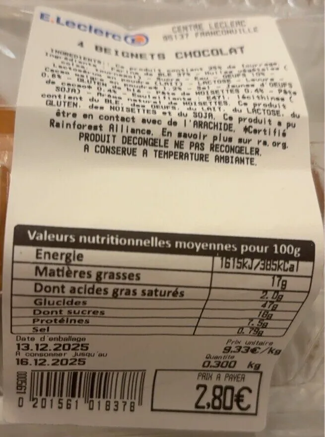 Beignet au chocolat