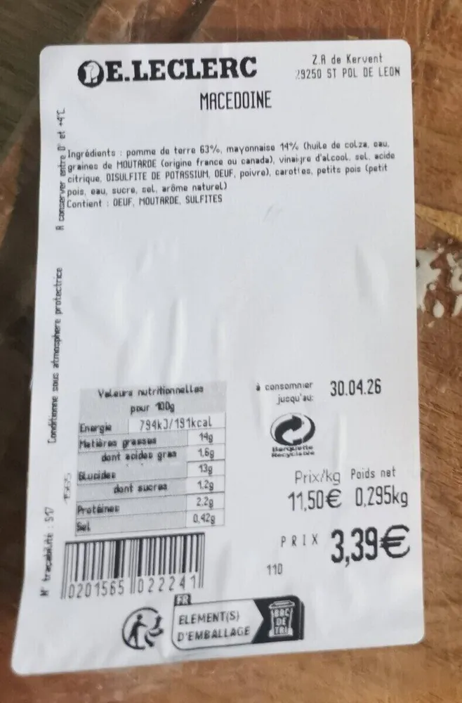 Macédoine de légumed