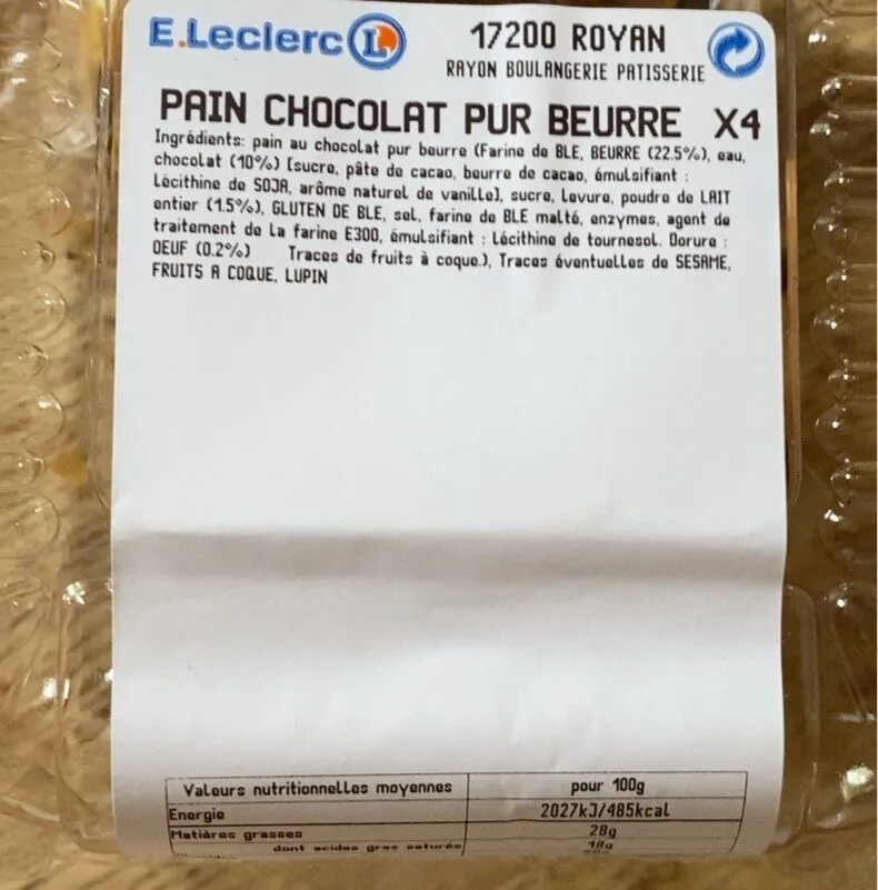 Pain au chocolat pur Beurre