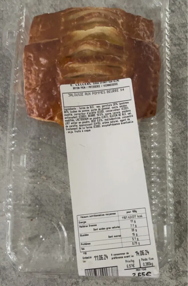 Jalousie aux pommes beurre