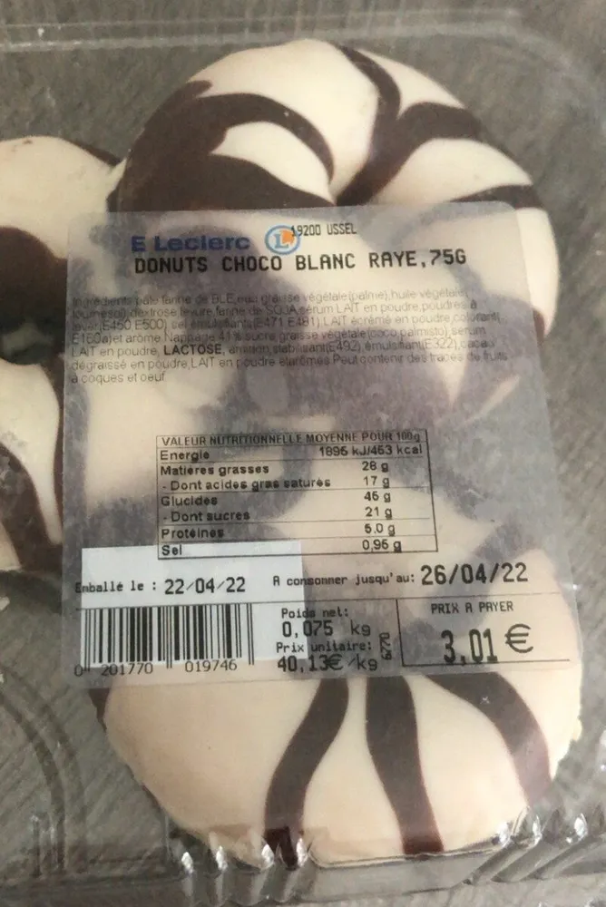 Donuts choco blanc raye