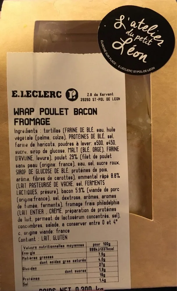 WRAP POULET BACON FROMAGE
