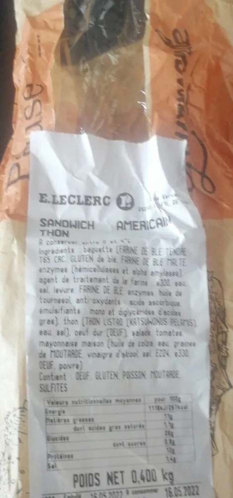 Sandwich américain thon