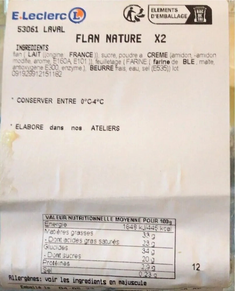 Flan nature