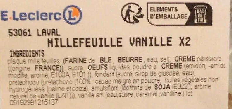 Millefeuille vanille