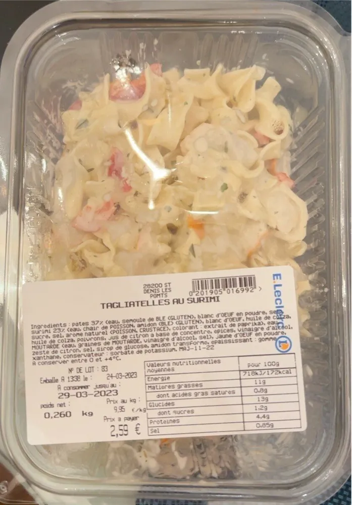 Tagliatelles au Surimi