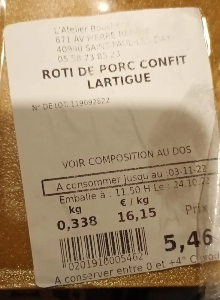 Rôti de porc confit