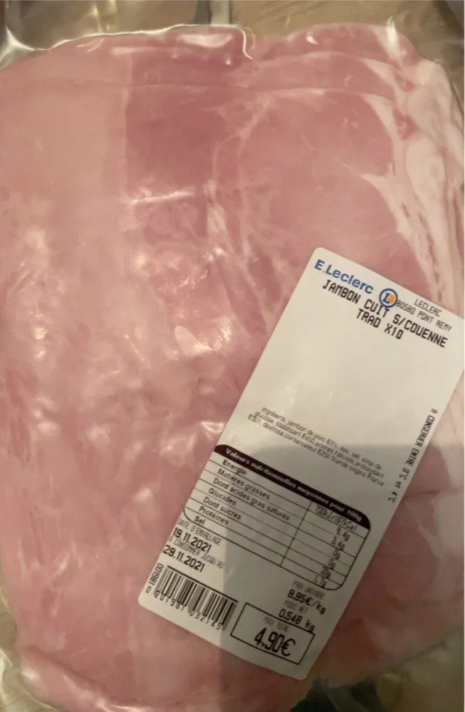 Jambon cuit S/Couenne