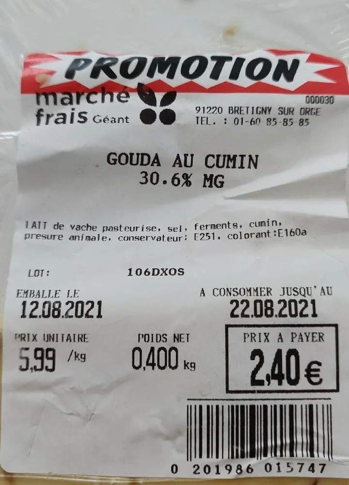 Gouda au cumin
