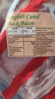 English cured back bacon
