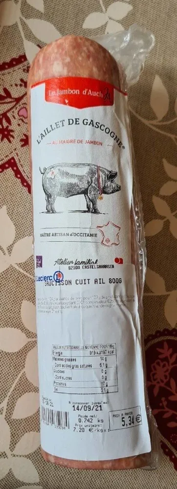 Saucisson cuit ail 800g