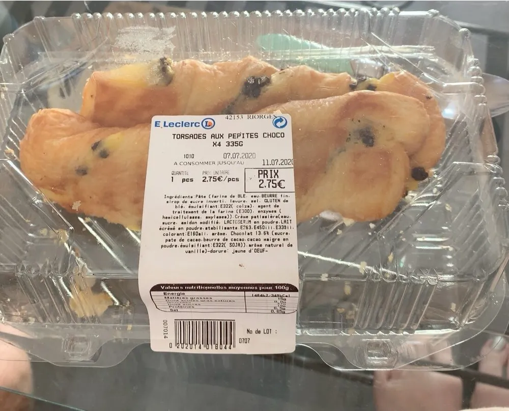 Torsades aux pepites de chocolat
