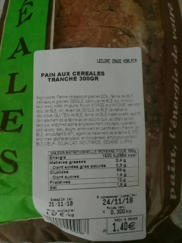 Pain aux céréales