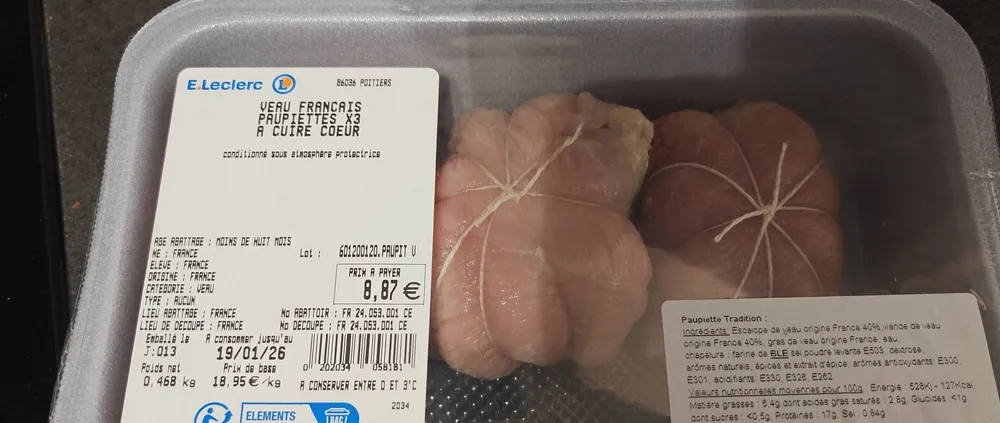 Paupiettes de veau