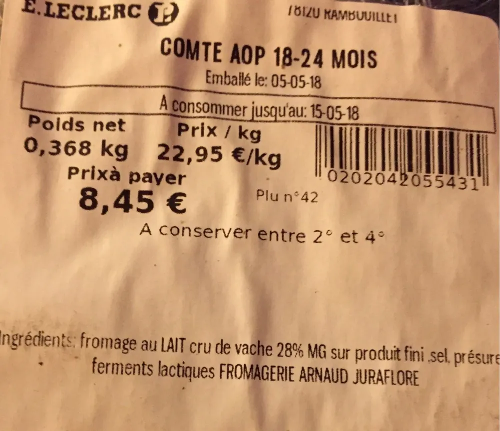 Comté AOP 18-24 mois