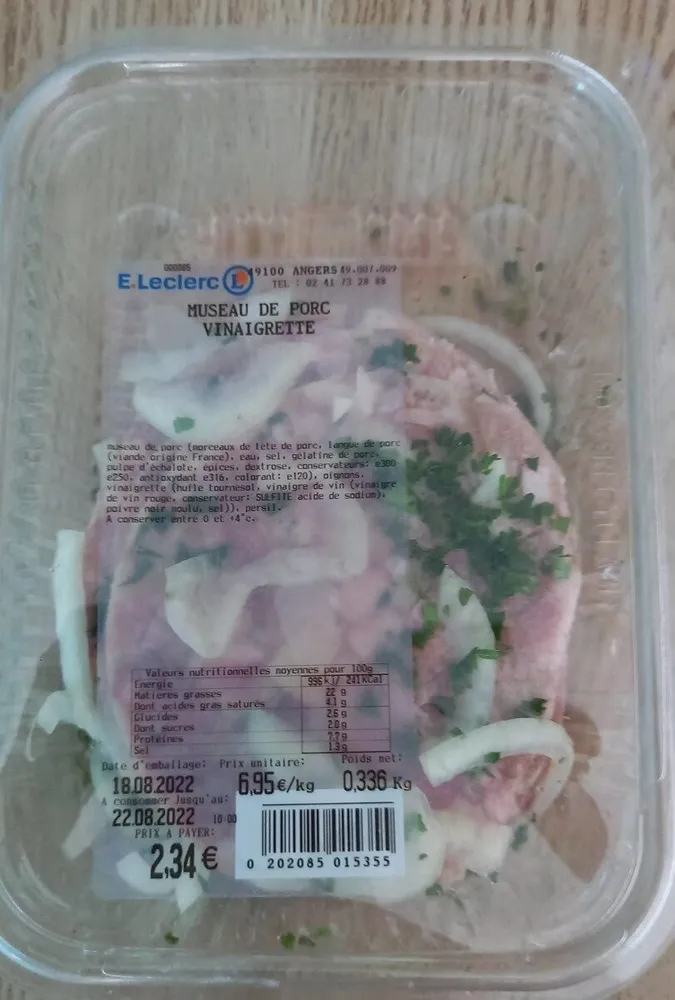 Museau de porc vinaigrette