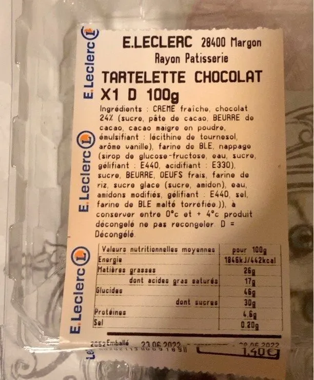 Tartelette chocolat