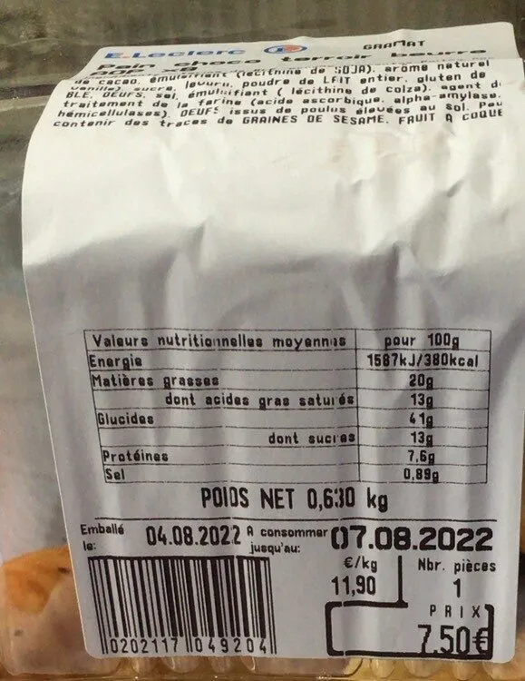 Pain choco terroir beurre AOP