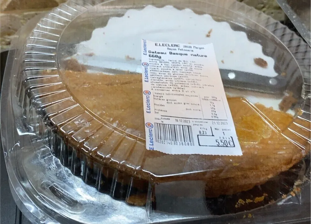 Gâteau basque nature