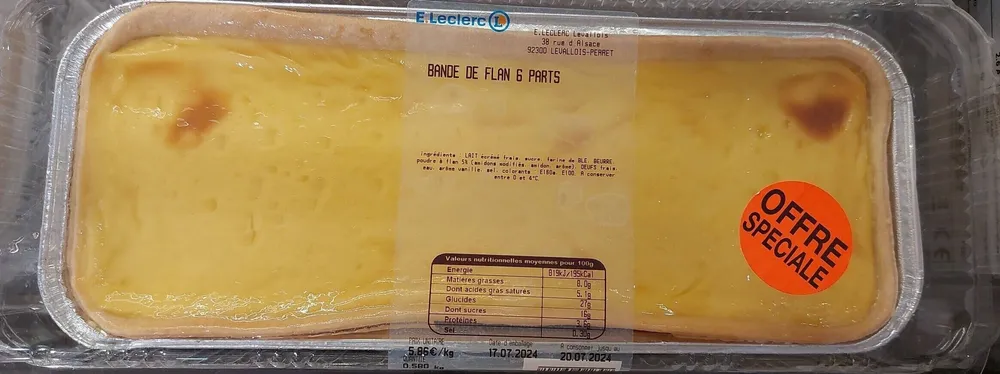 Bande de flan 6 parts