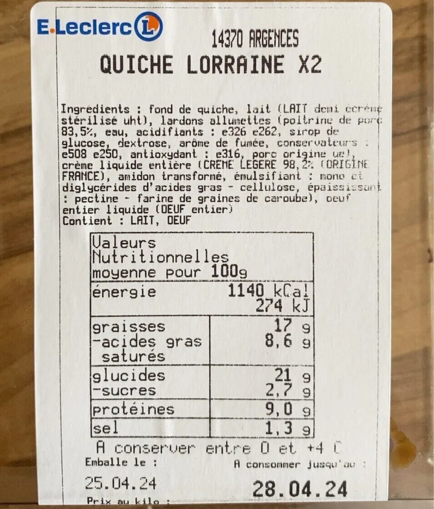 Quiche loraine